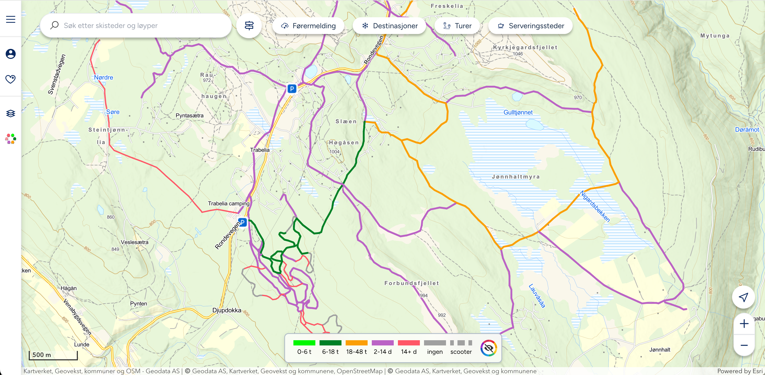 Løypekartet i Sporet