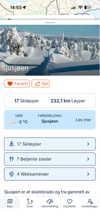 informasjonsside Sjusjøen.
