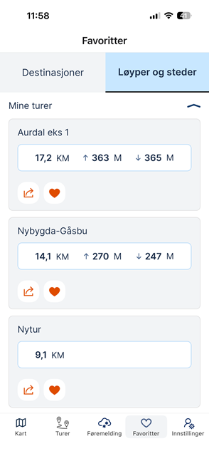 Eksempel favoritturer.