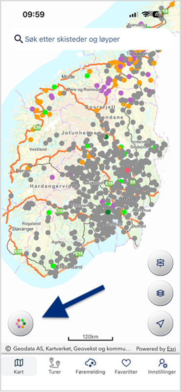 Viser knapp for tegnforklaring.