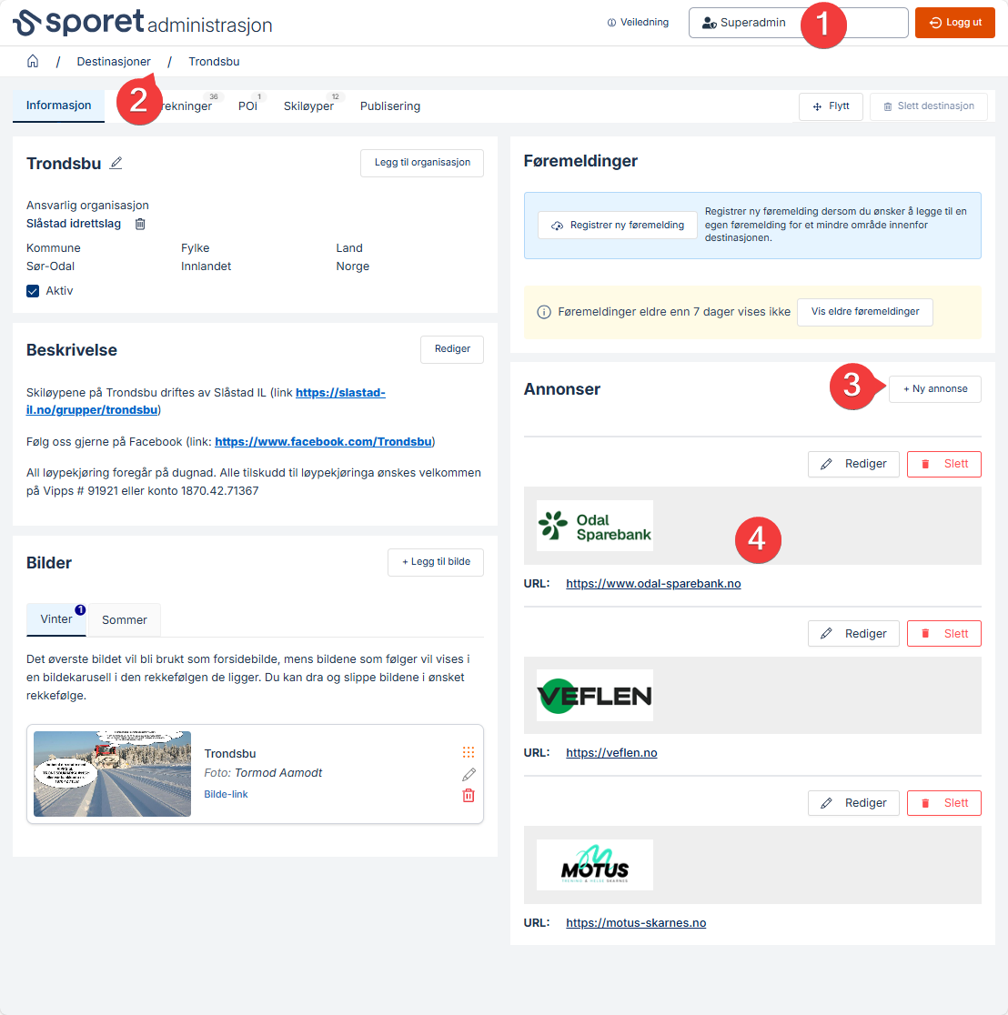 Sporet lokalannonser