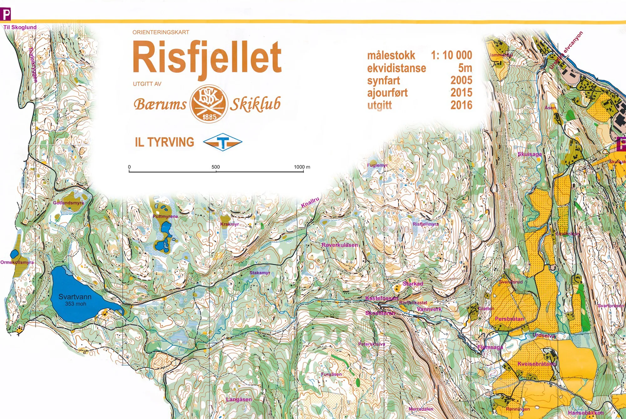 Kart over Ursdalen