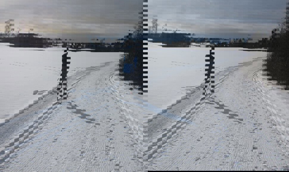 I lysløypa mellom Kolbuplassen og Kolbu skole