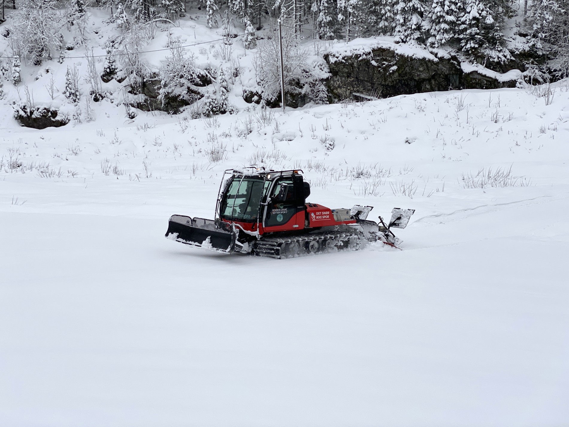 Det har snødd tungt i hele dag - perfekte forhold for å lage skiløyper