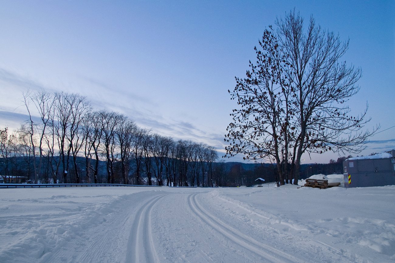 En flott skidag nærmer seg slutten.