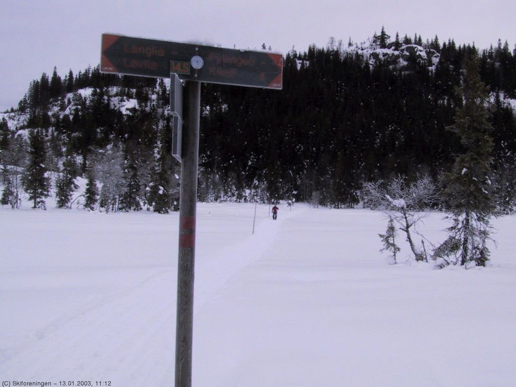 Enslig skiløper ved Kveldroshøgda
