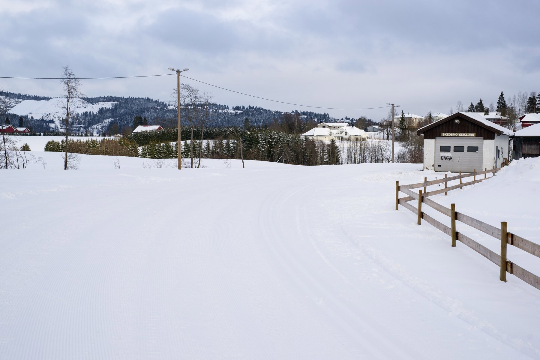 Fin prepping på skistadion