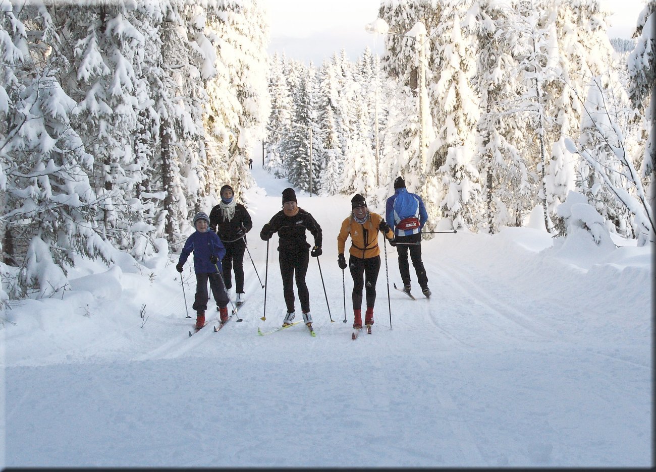Flotte forhold i lysløypa mellom Øverby og Skistua