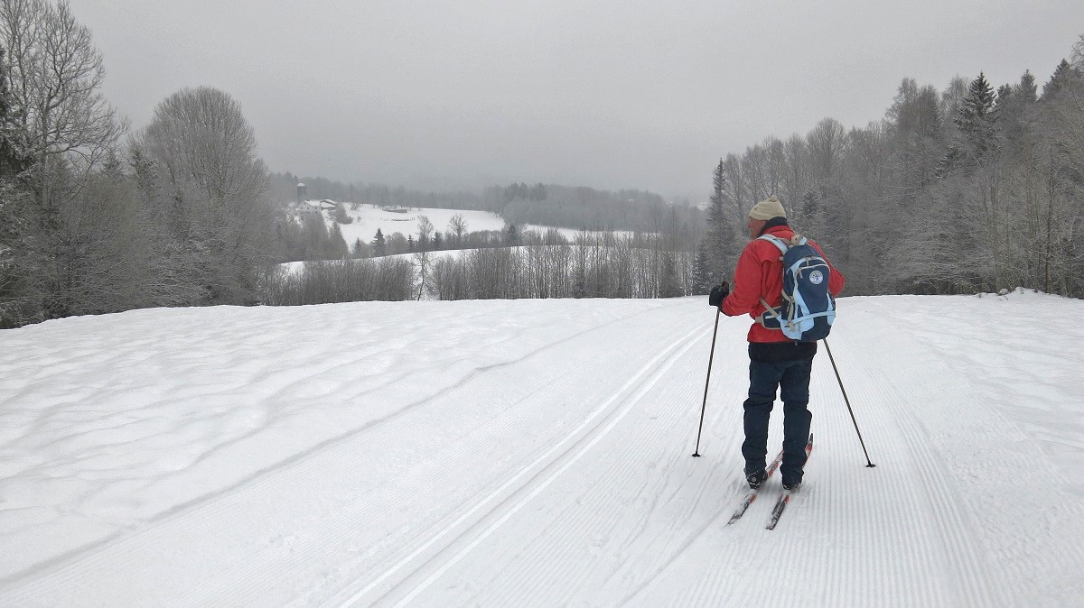 I flott løype på grå dag