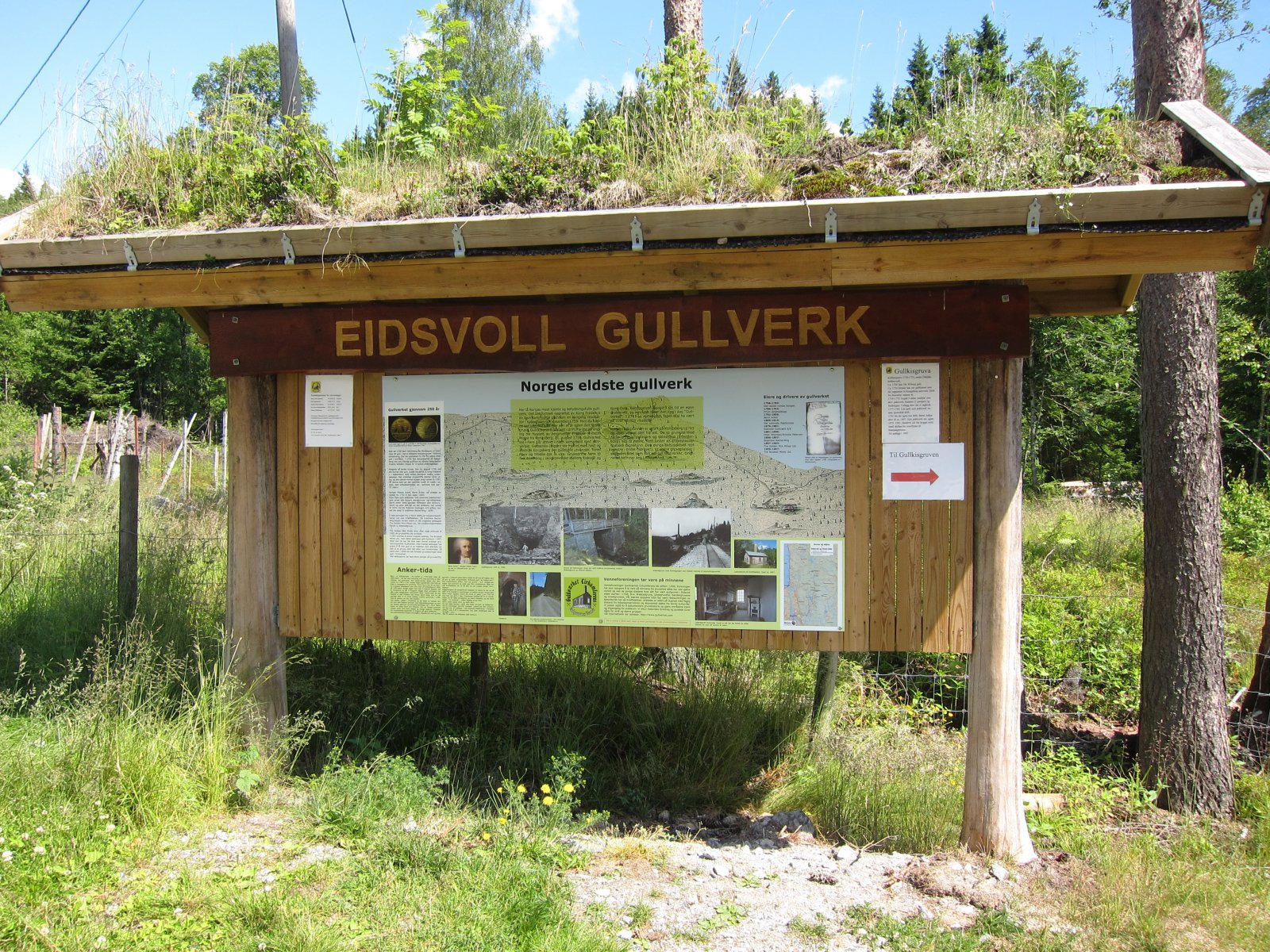 Informasjonstavle ved Gullverket