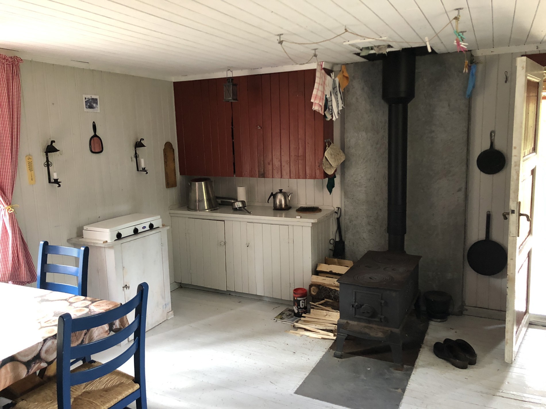 Kjøkkenkroken i koia Lunnaas