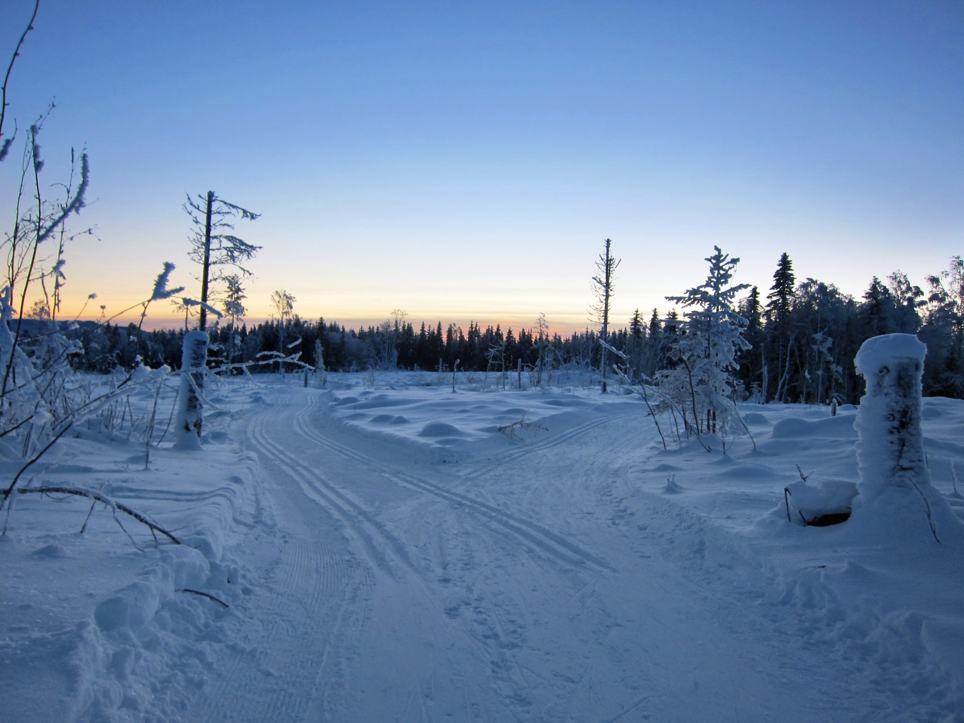 Knutepunkt for løypene til Vestre Gran IL, Grindvoll IL og Lunner vel