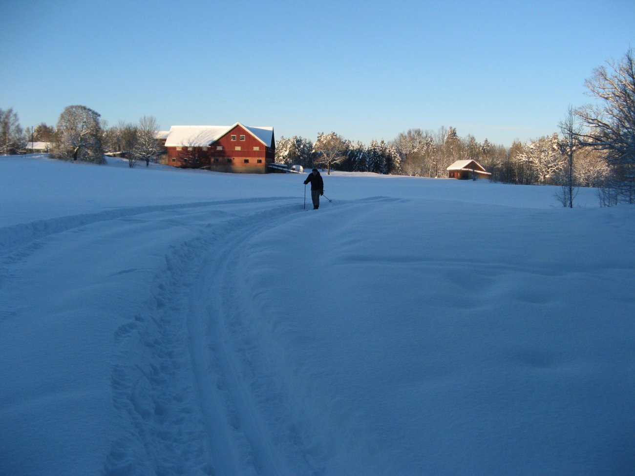 Løype i åpent landskap