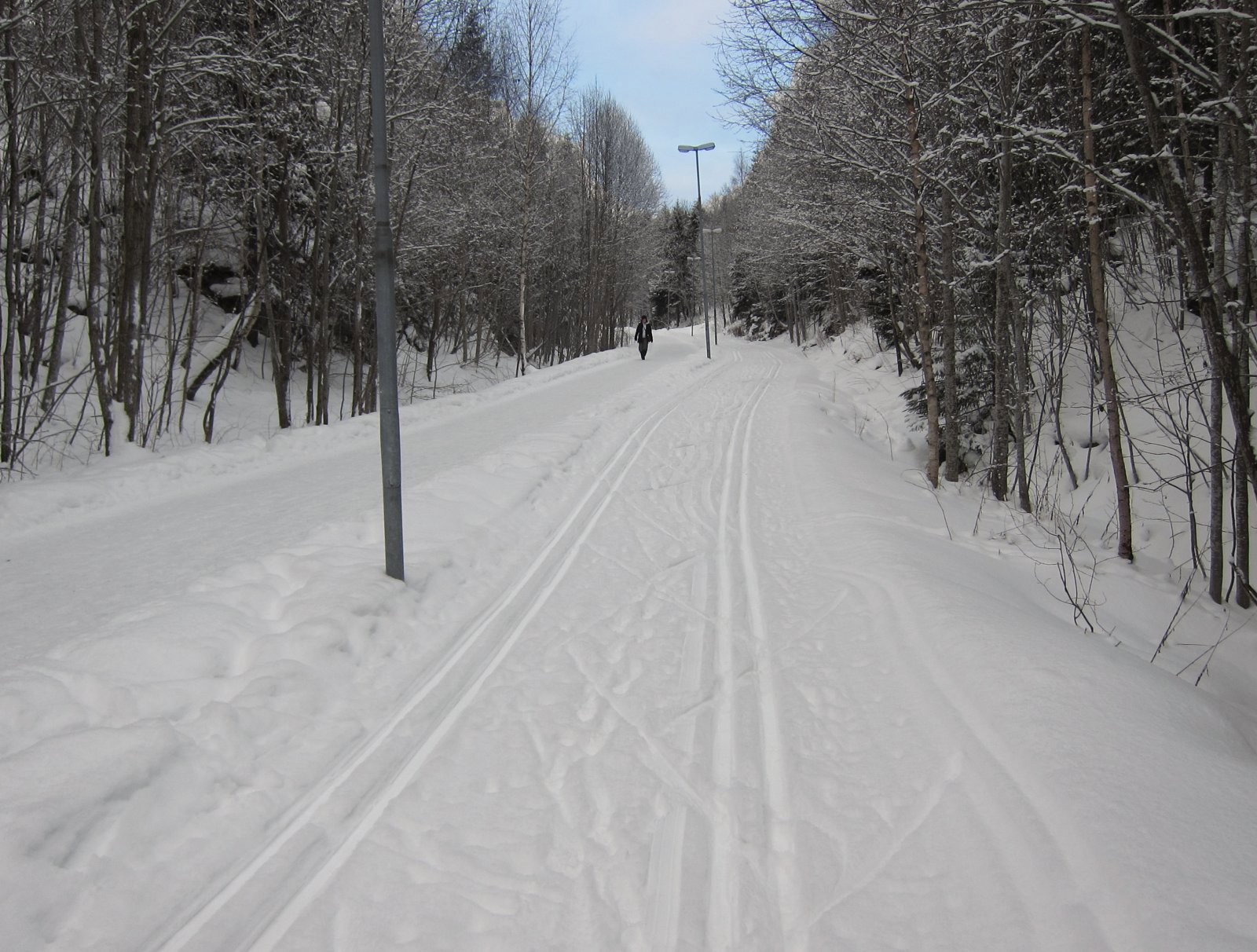 Løype og turvei side ved side
