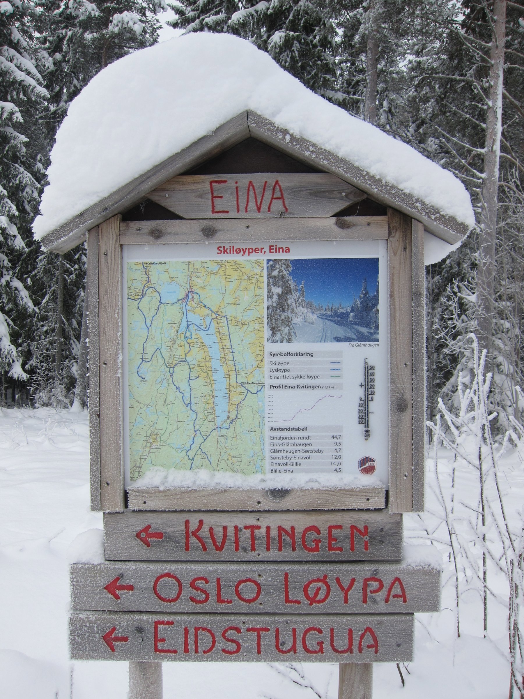 Løypeinfo på Eina