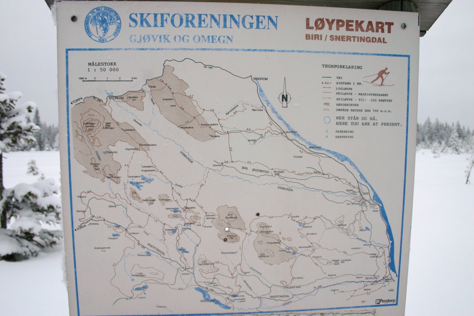 Løypekart for Biri og Snertingdal
