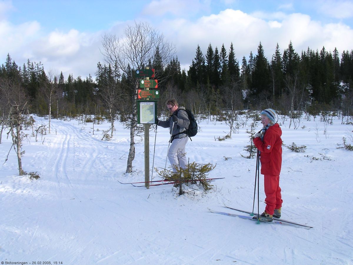Løypekryss langt nord i Marka
