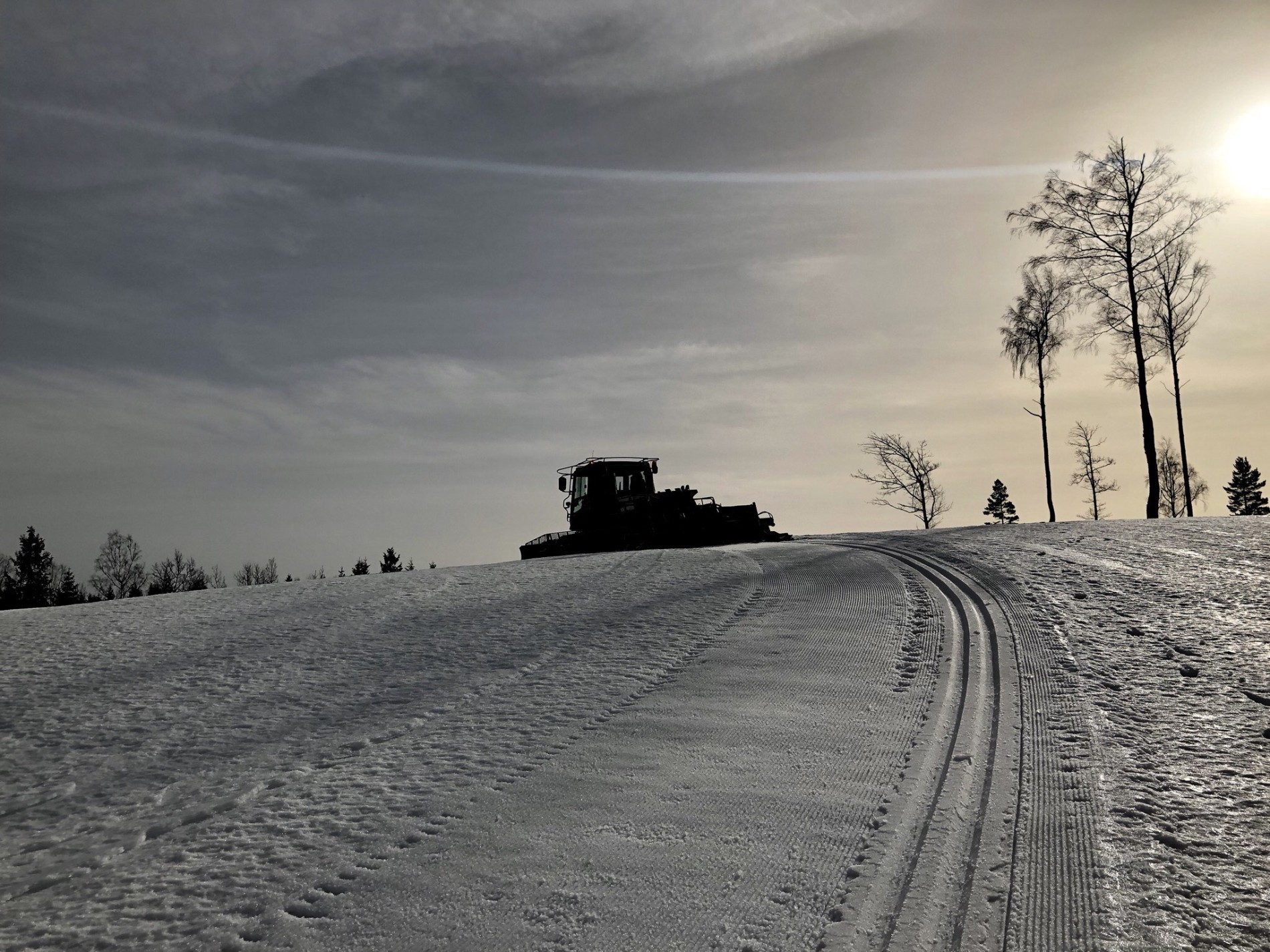 Løypeprepping i fin vårslush