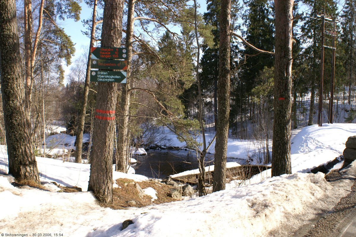 Løypeskilt ved Ytre Enebakk