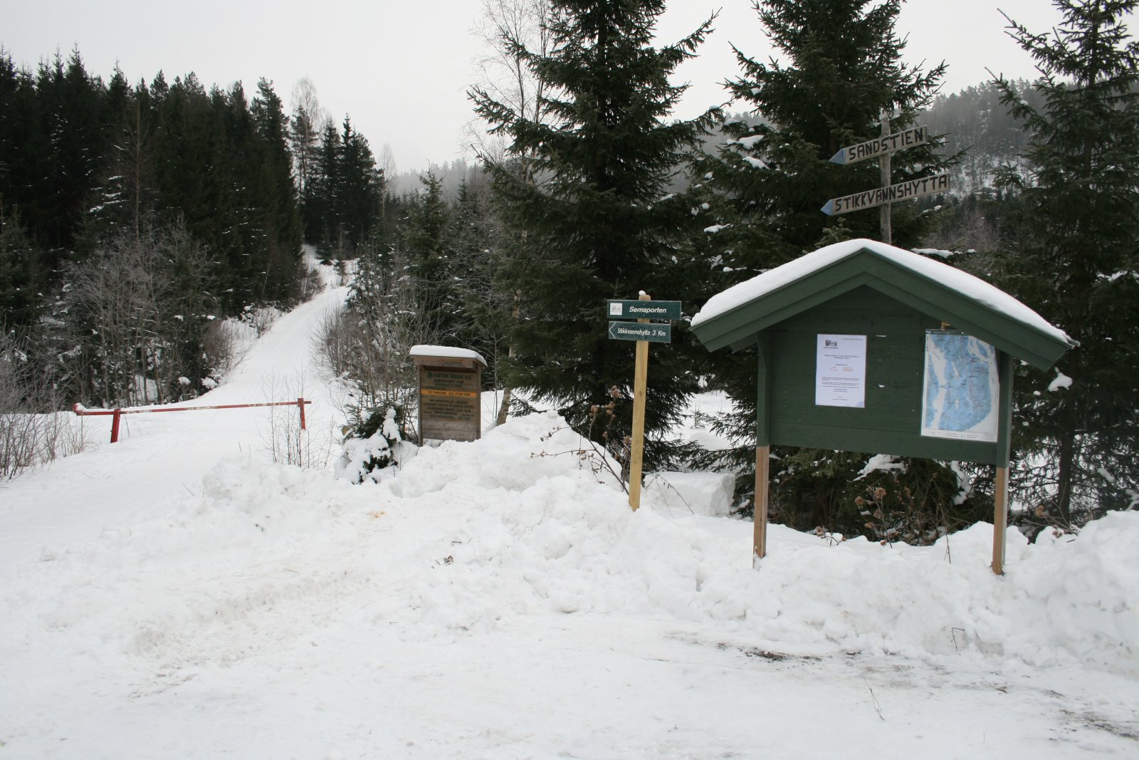 Løypestart ved Semsporten