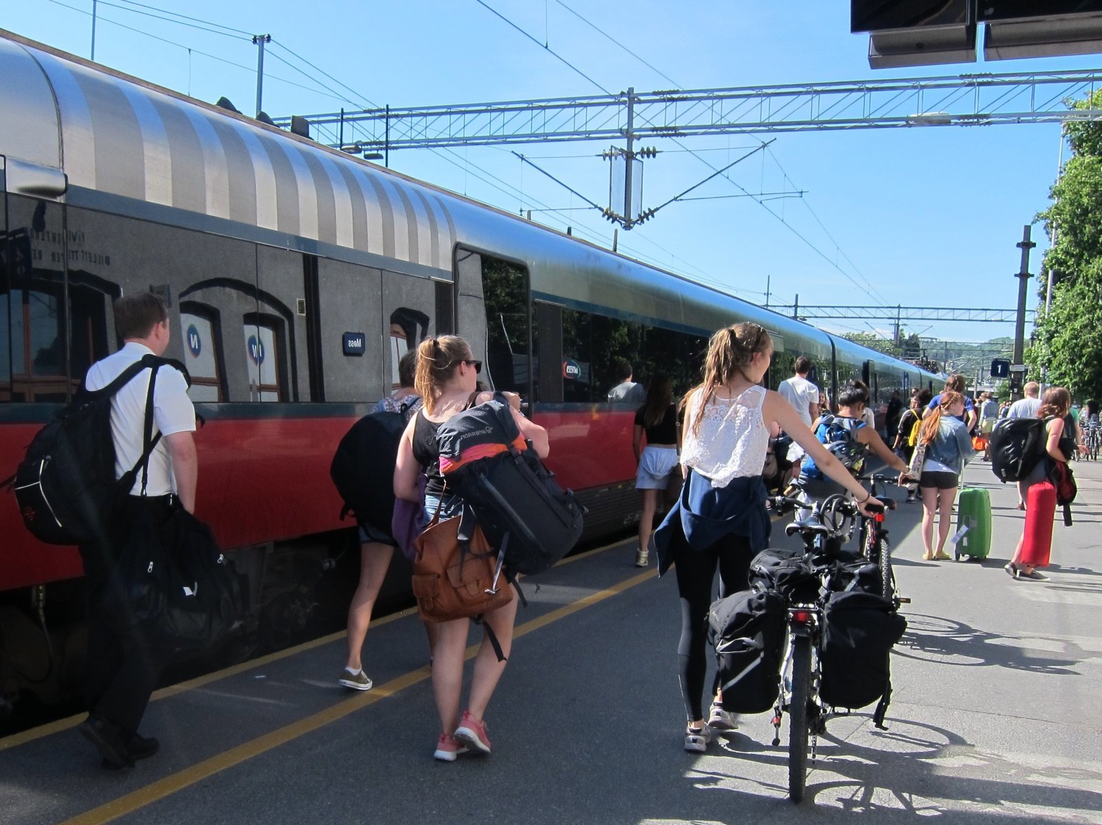 Med sykkel på toget fra Moss