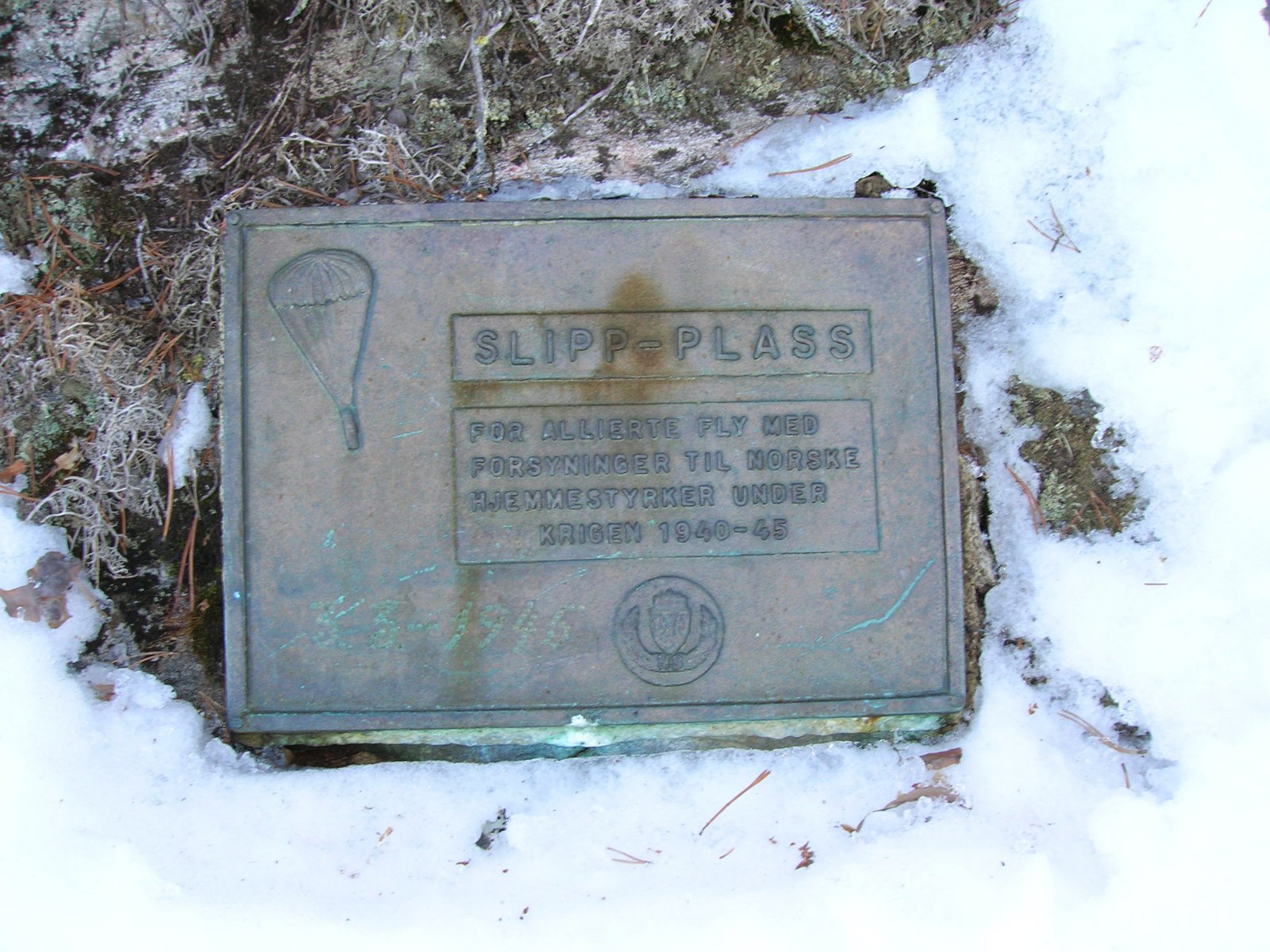 Minneplate flyslipp på Høgmyra