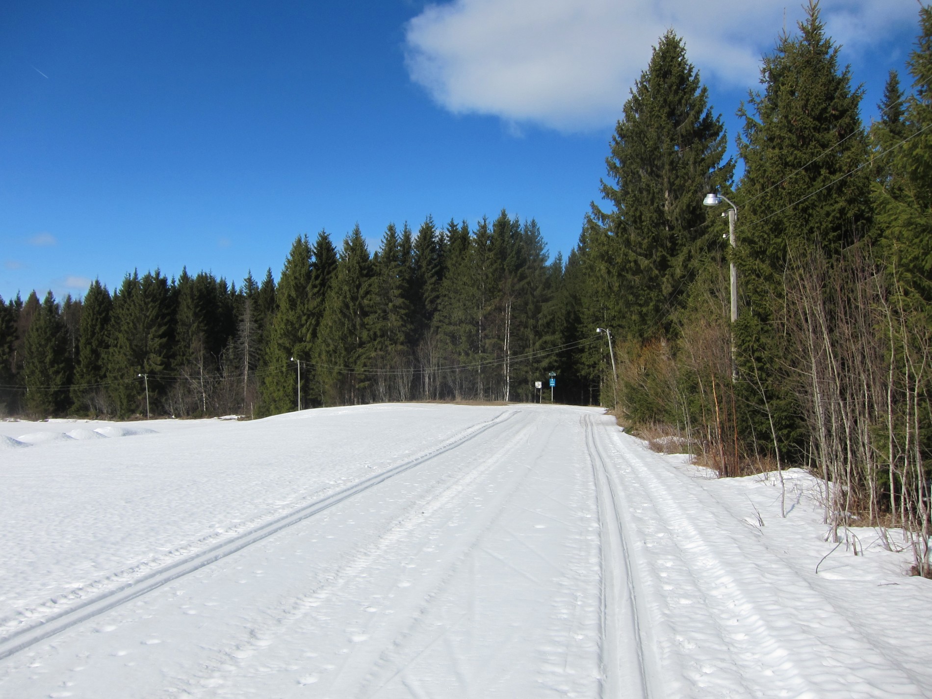 Mot løypekrysset på Lerudåsen