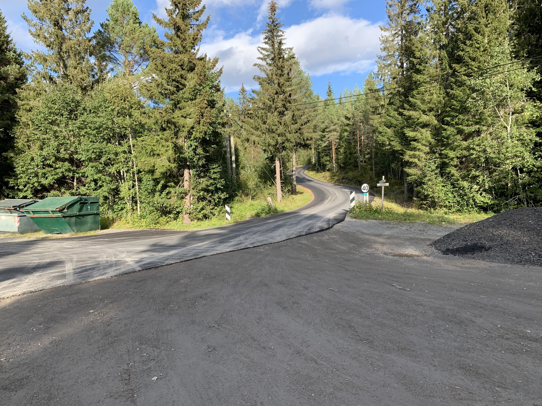 Ny asfalt nesten hele veien fra Klekken og til Ringkollen