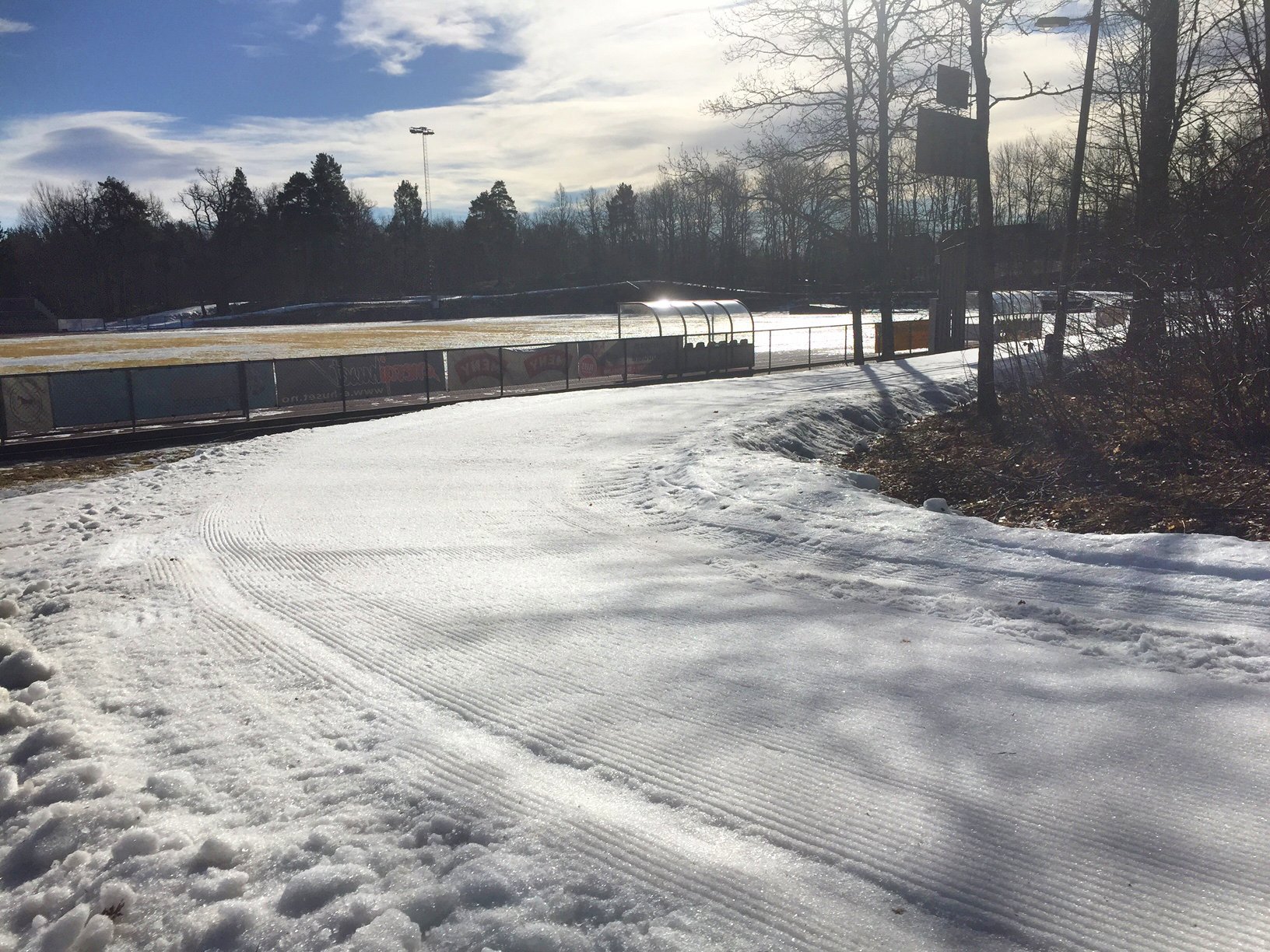 Nykjørt i rundløypa på Berger