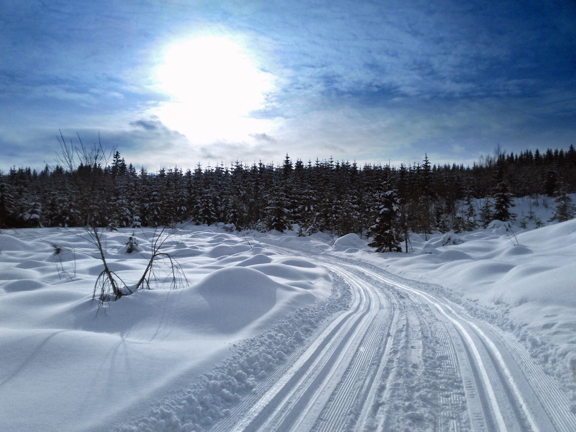 Nykjørte dobbeltspor ved Hunndalen