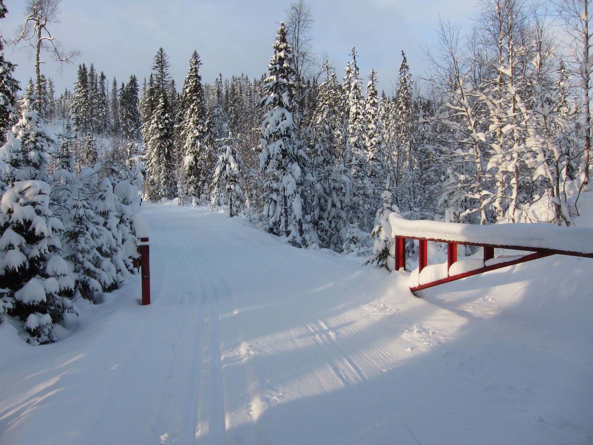 Nysnø på bommen sør for Nykjua