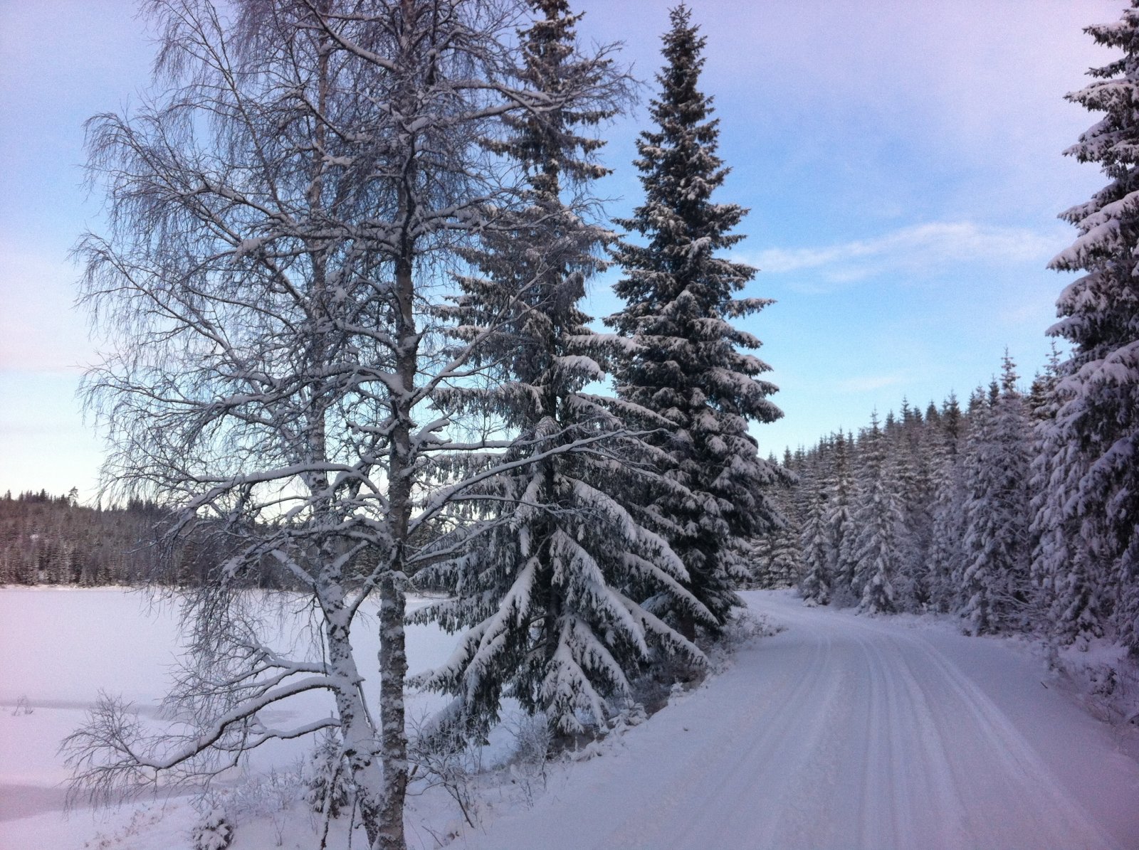 Øvre Holsjøen i vinterdrakt