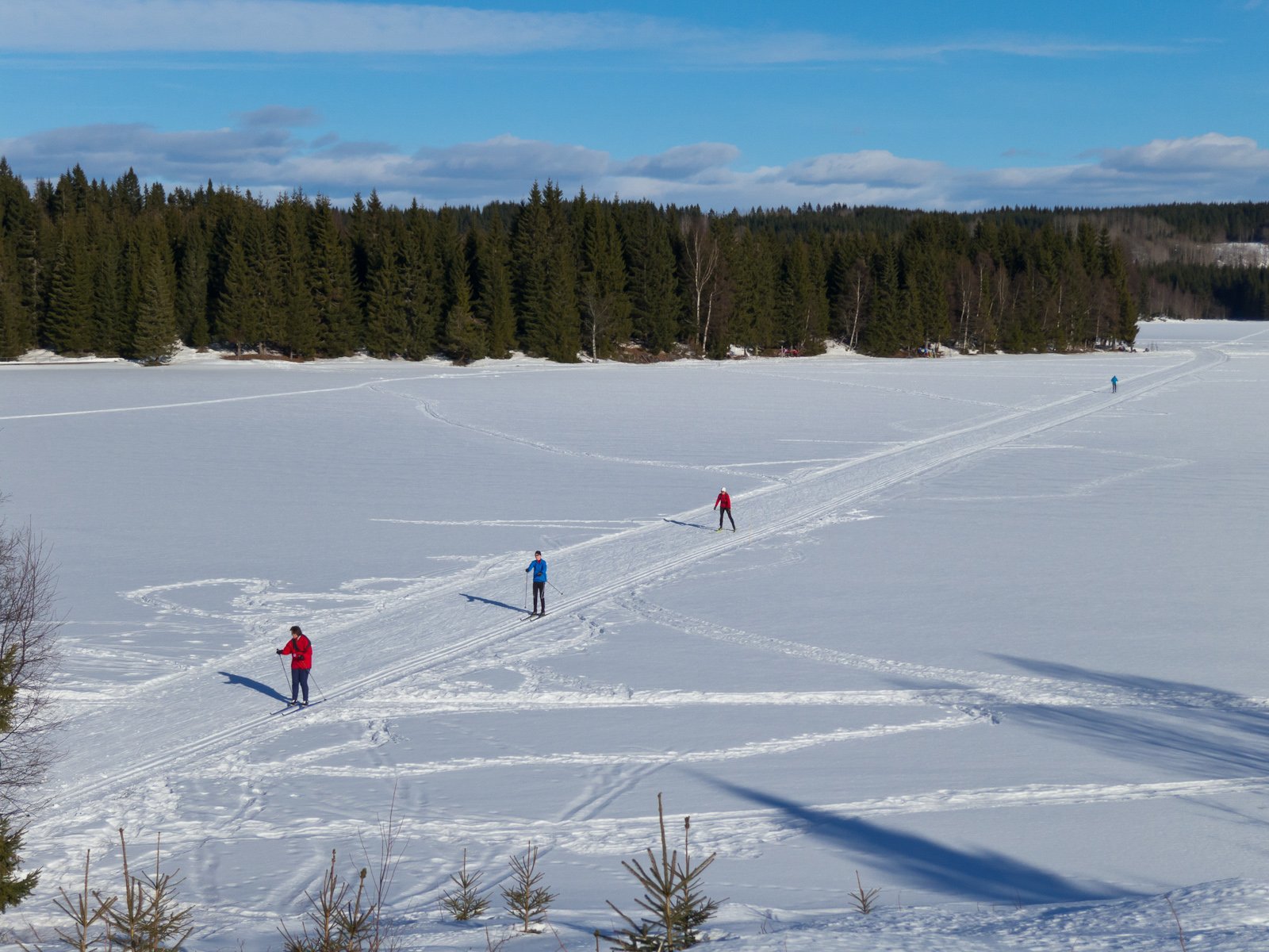 På rekke og rad over Store Sandungen