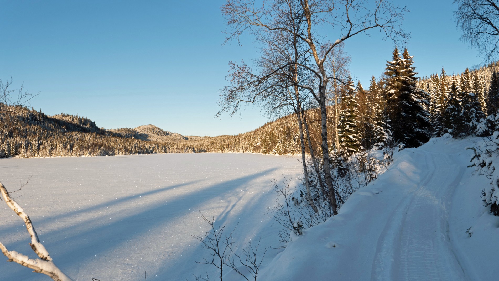 Pakking av skuterløype ved Breidtjernet
