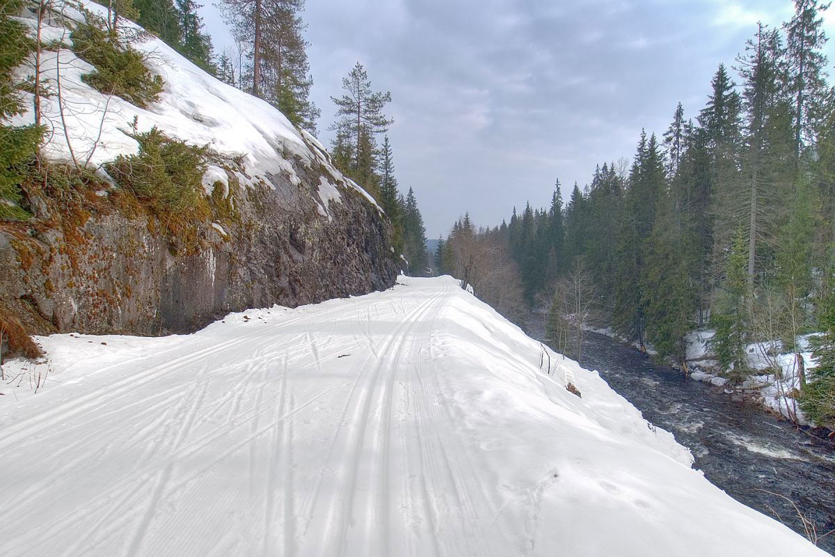 Selvfølgelig er det skiføre langs Lomma!
