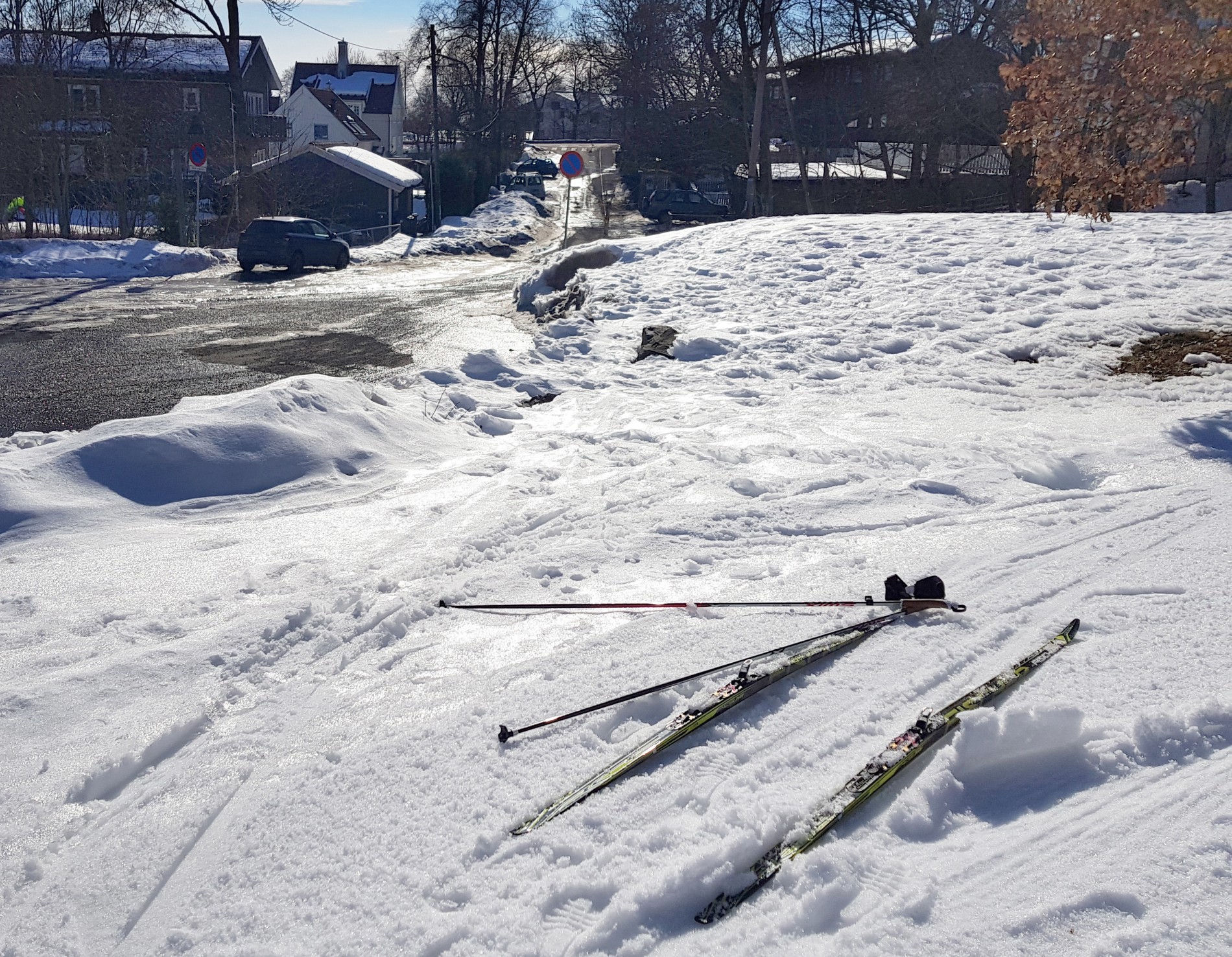 Skiføre fra parkeringen ved Rikshospitalet
