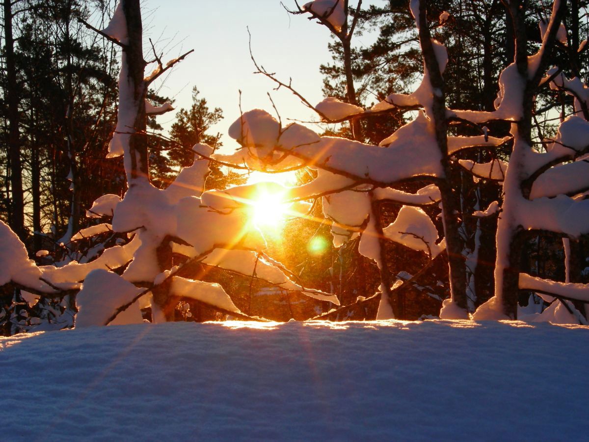Snømosaikk i lysløypa på Spikkestad