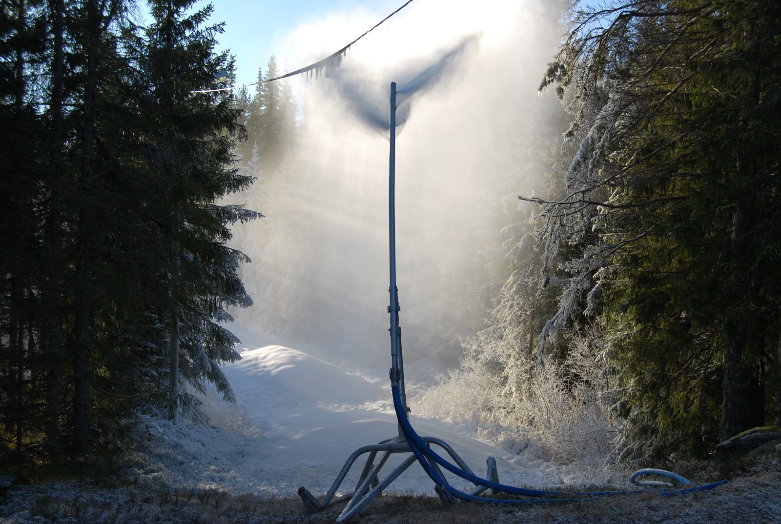 Snøproduksjon på Lygna