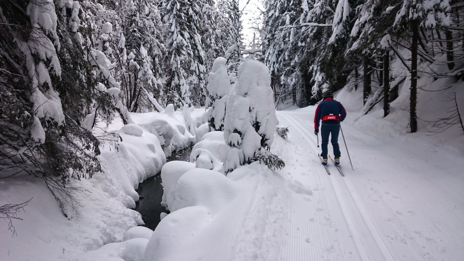 Snøskulptur langs Ausenebekken