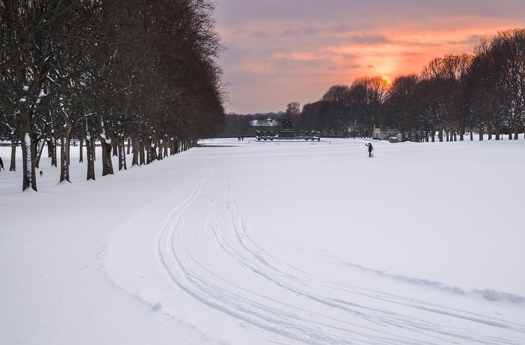 Solnedgang over Frognerparken