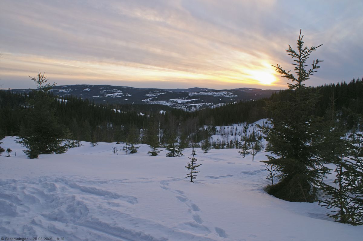 Solnedgangen sett fra Nysetra