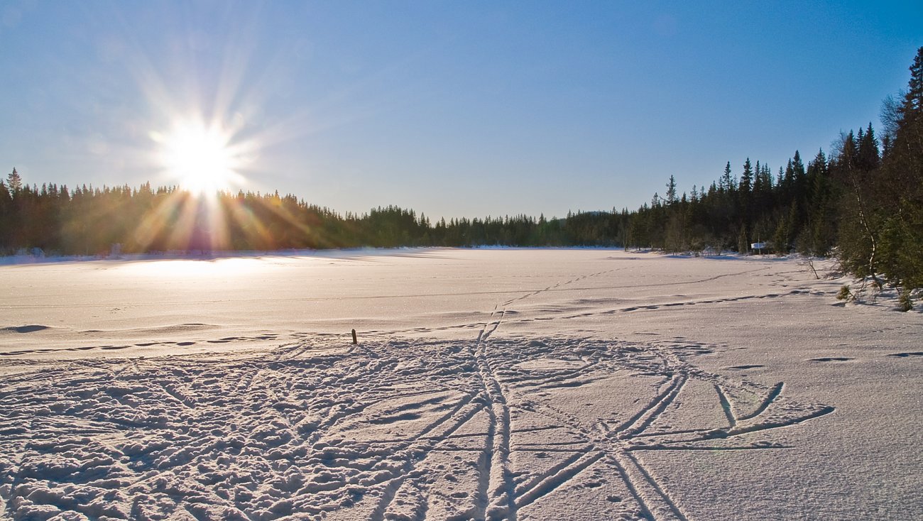 Spor på Stubdalstjern 1. nyttårsdag