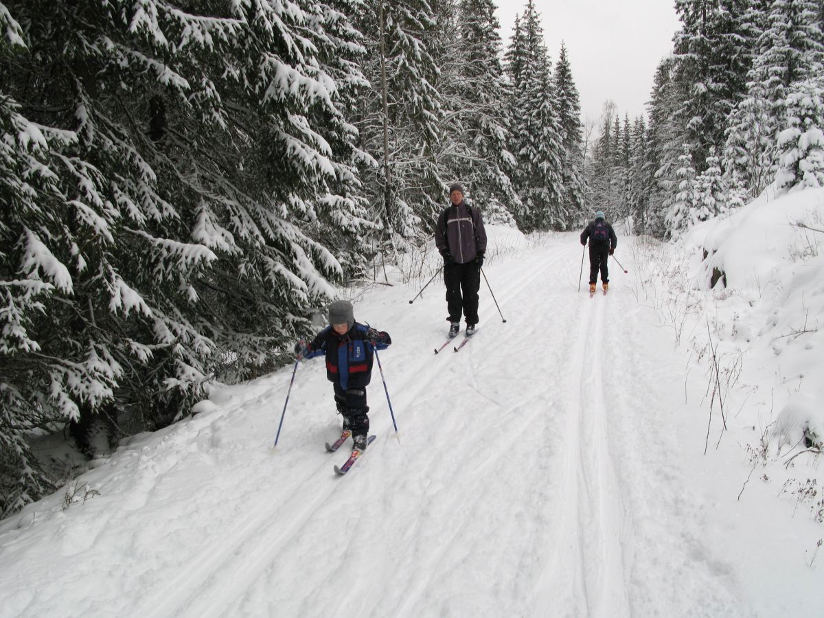Store og små på ski