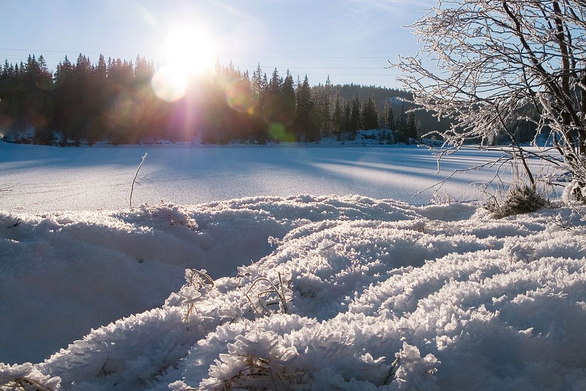 Store snekrystallflak ved Søndre Heggelivann