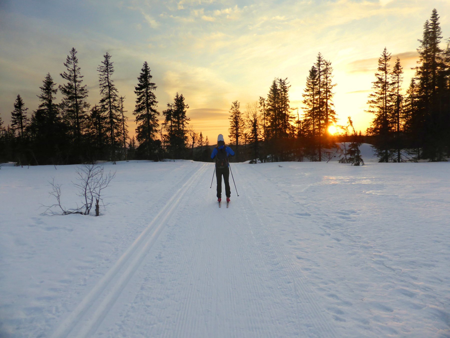 Supersøndag med solnedgang på Steinbuåsen