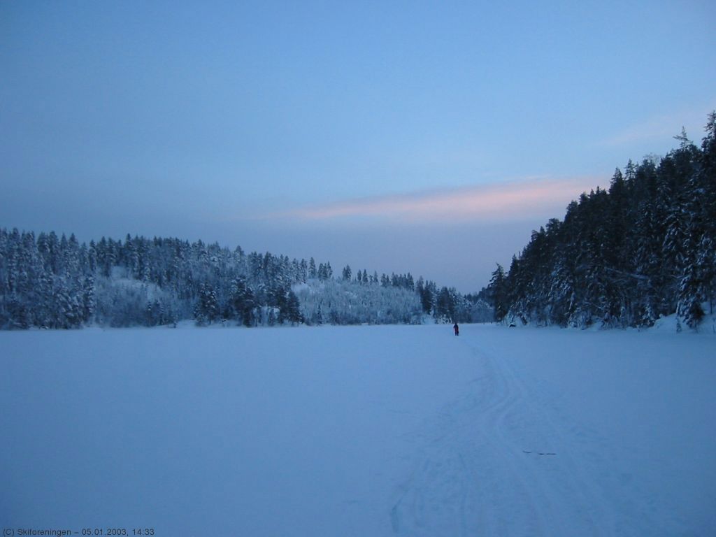 Tidlig i januar ved Langvann i Østmarka