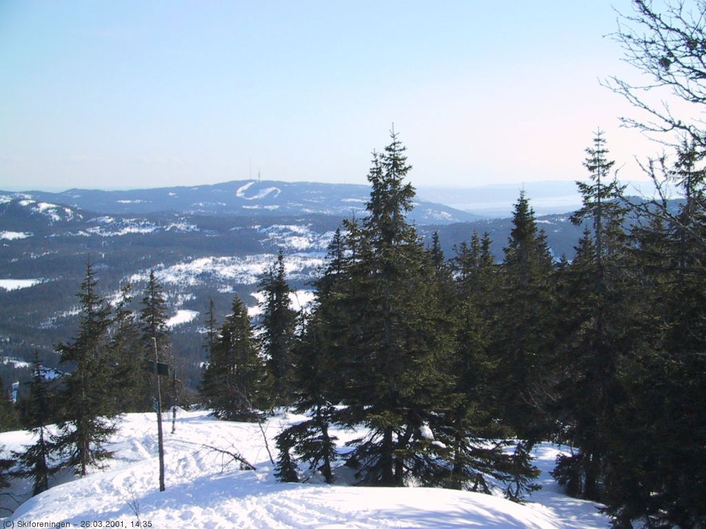 Utsikt fra kikuttoppen mot Tryvann