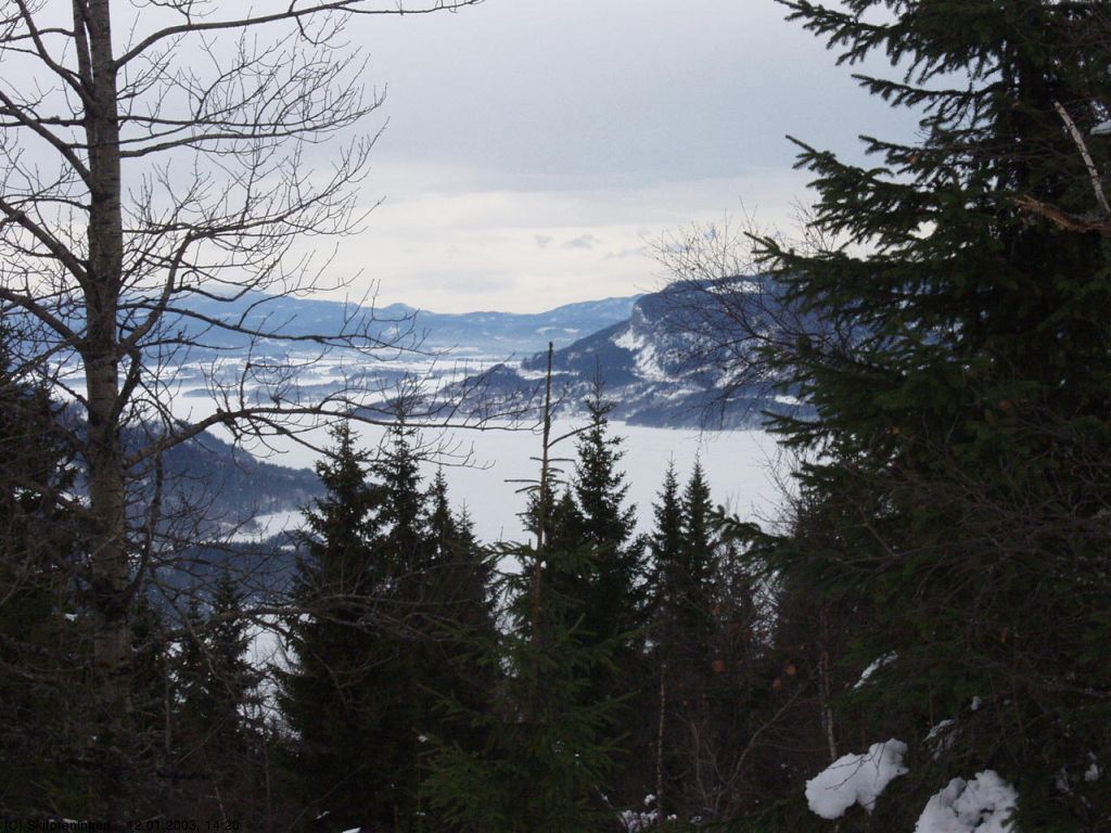 Utsikt fra Vestergyllen over Holsfjorden mot Norefjell