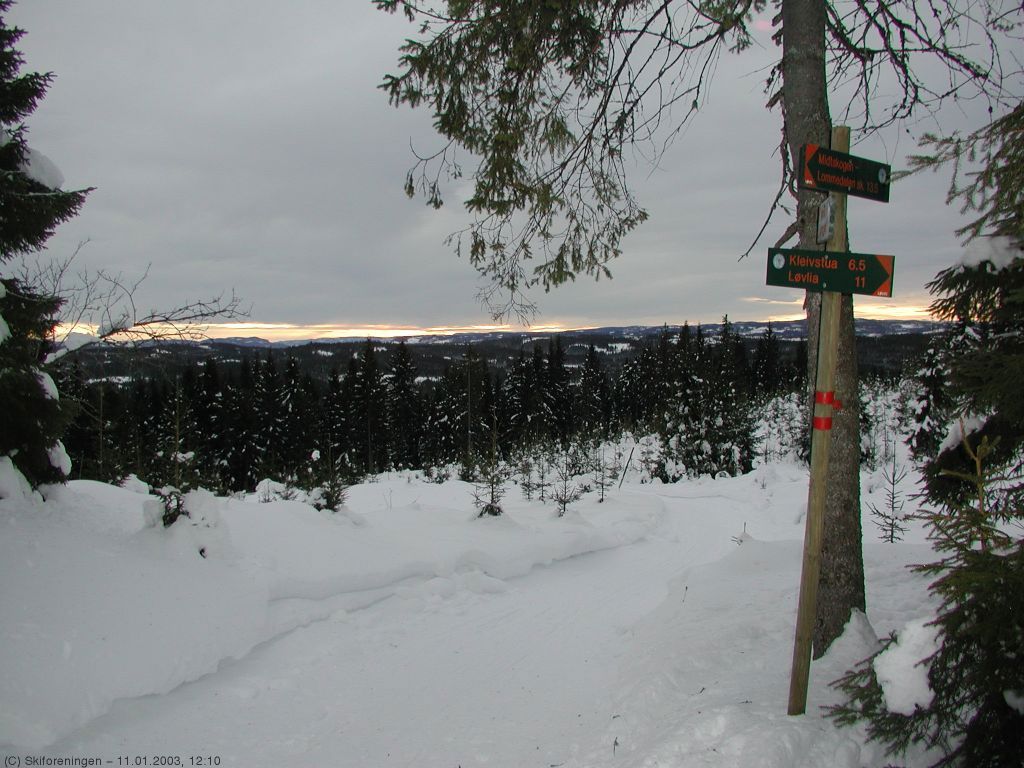 Utsikt mot Sørsetra fra løypekryss v. Bruløkka