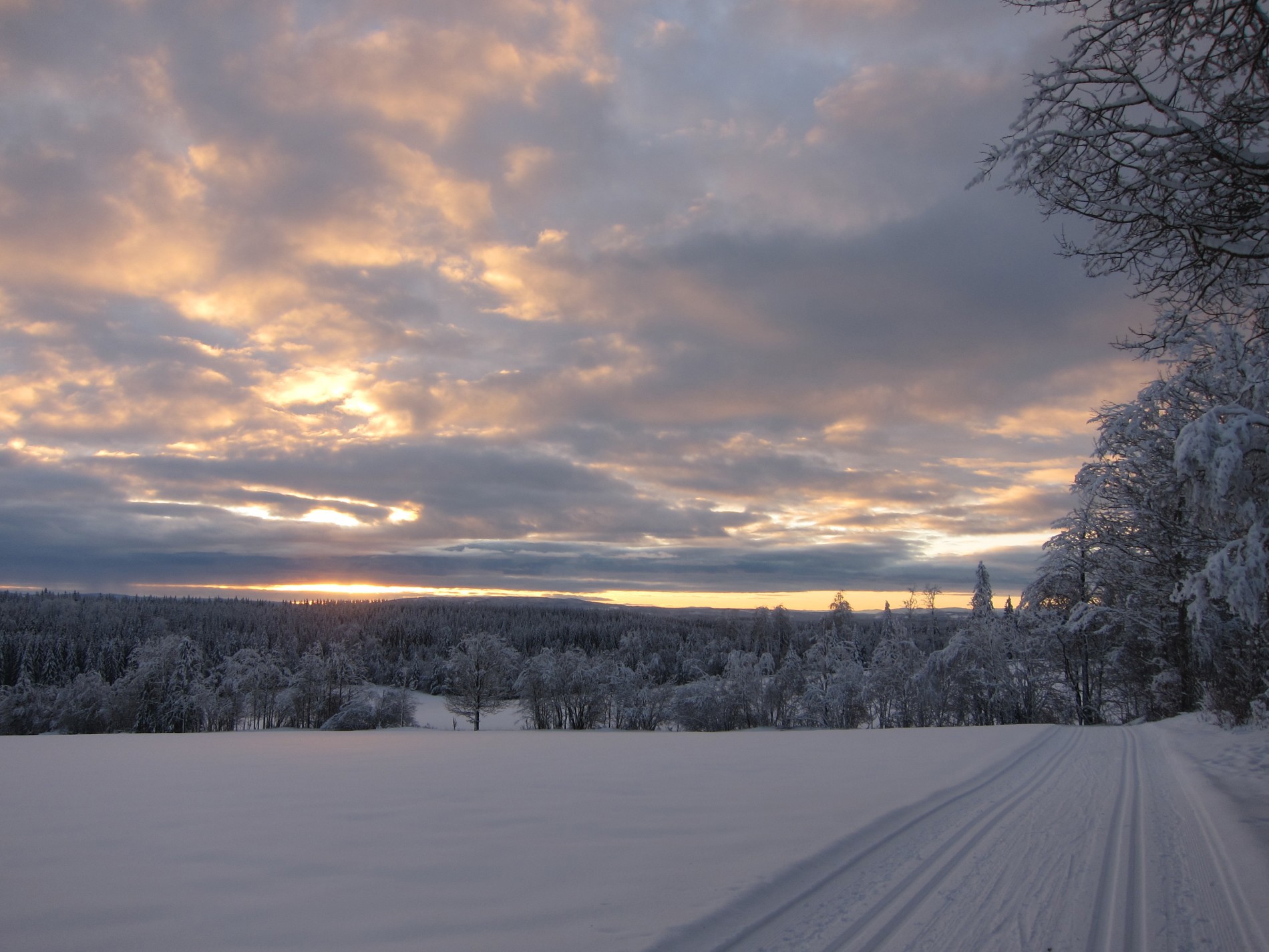 Vakker himmel over løypa
